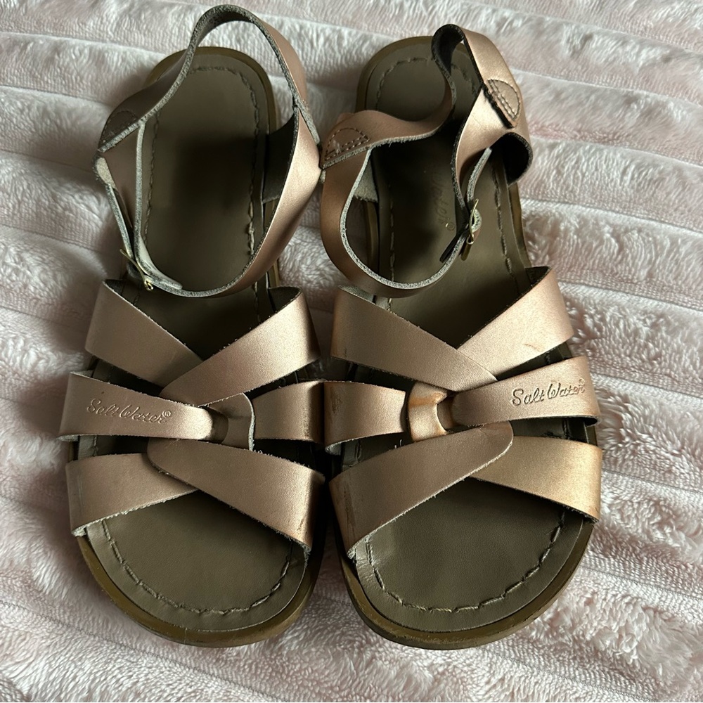 Salt Water Sandals by Hoy Rose Gold Strappy Sandals